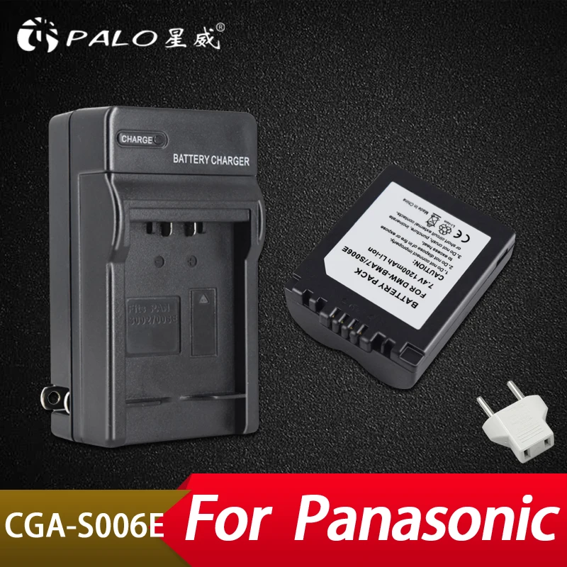 Palo 1X CGA-S006 S006 DMW-BMA7 S006A CGR-S006E Батарея+ Зарядное устройство для цифрового фотоаппарата Panasonic Lumix DMC-FZ7 FZ8 FZ18 FZ28 FZ30 FZ35 FZ38 FZ50