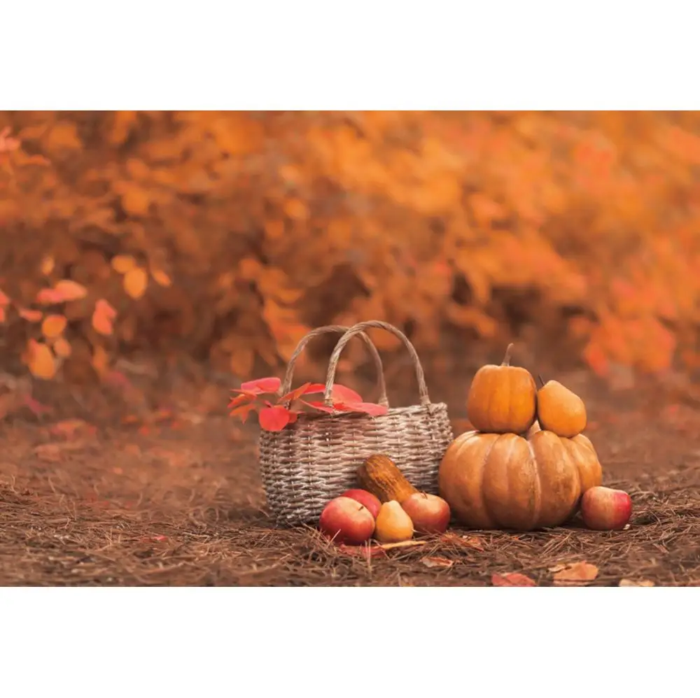 Осенний лес Тыква Корзина детский портрет Виниловый фон для фотосъемки