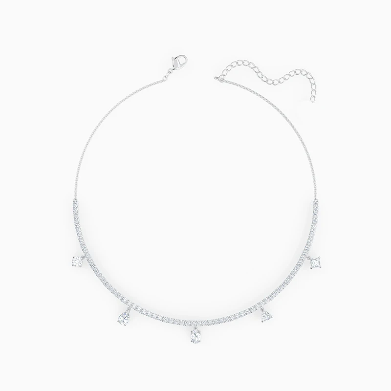 

Fashion SWA New TENNIS DELUXE Hybrid Necklace Charming Round Pendant Crystal Graceful Decoration Women's Fashion Luxury Jewelry