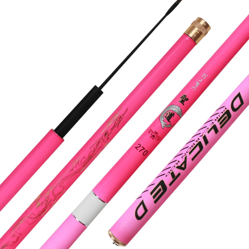 Carbon Ice Fishing Rod 19 Tone 9H Super Hard Carp Fishing Olta 1.8/2.1/2.4/2.7/3.0/3.3m Hand Pole Fishing Vara De PescaBlack Pit