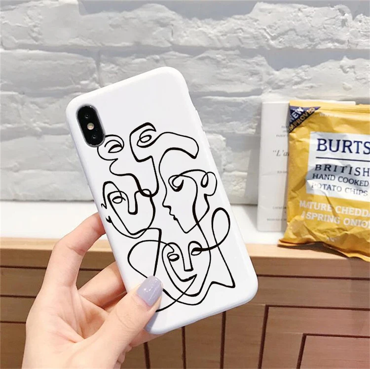 Забавный Мягкий силиконовый чехол с абстрактными линиями для iPhone X 8 7 6 6S Plus XR XS MAX 11