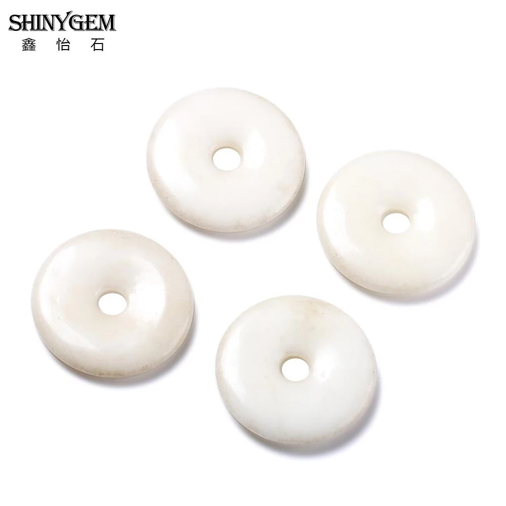 ShinyGem 40*40 мм Очаровательные Полые натуральные Круглые Бусы из бирюзы Гладкий