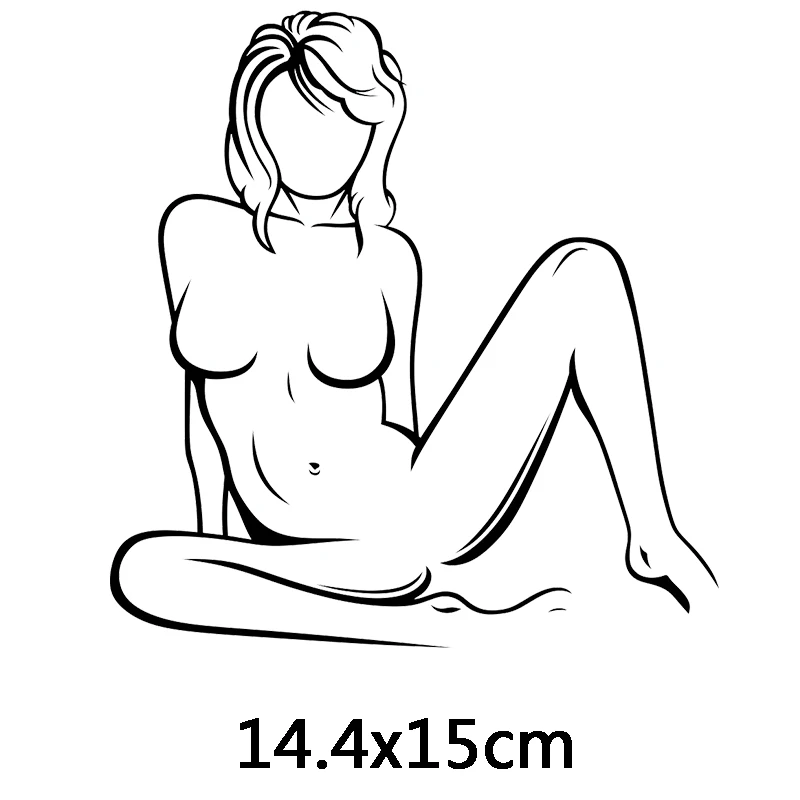 

14,4x15 см девушка забавная Автомобильная наклейка длинные волосы сексуальное сидение и наклейки