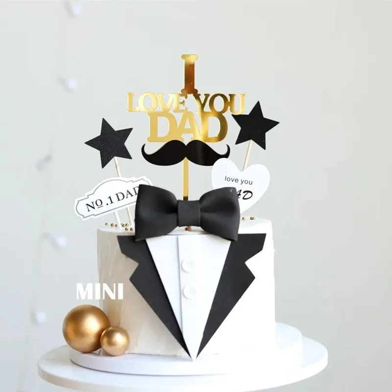 

Eva Suit Bow Tie Suit Happy Fathers Day Cake Topper Happy Birthday Dad Cake Decoration Cake Decorating Tools Party Favors