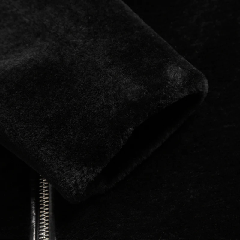

Shearling Coat Real Mens Fur Short Coat Men Clothes Man Sheep Shearing Wool Coats Mink Fur Collar Overcoat