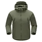 Куртка тактическая военная с капюшоном демисезонная на толстом флисе цвет олива Shark Skin Soft Shell olive