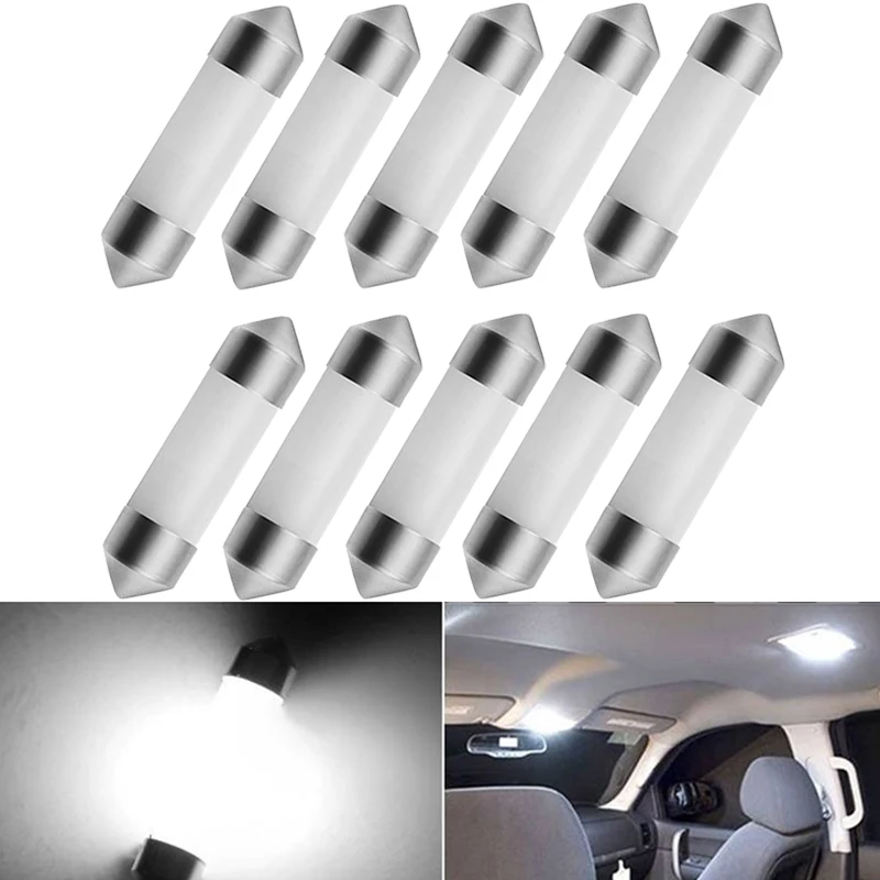 

10 PCS C10W C5W Festoon LED Bulb For Car 12V White Auto Interior Dome Map Trunk Lights 31mm 36mm 39mm 41mm License Plate Lamps