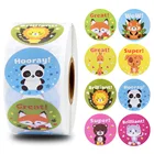 Наклейки в виде милых животных для учеников, 500 шт.