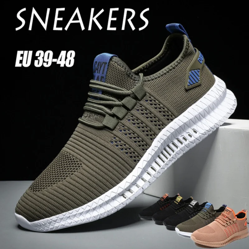 

2021 Men's Summer Breathable Lightweight Sports Shoes Non-slip Outdoor Large Size Sports Shoes Jogging Shoes