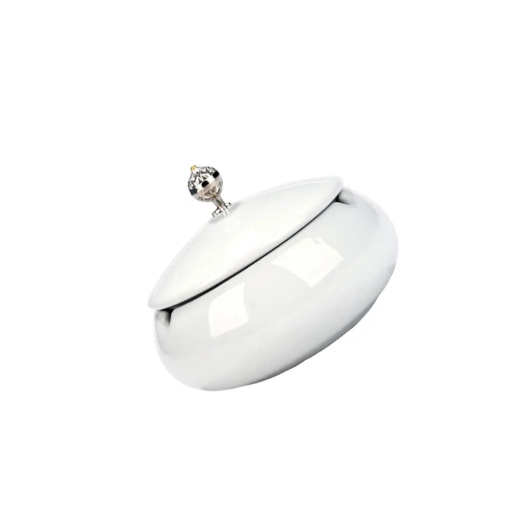 

1Pc Creative Cigarette Ashtray Plain Color Ash Tray Decorative Ashtray with Lid for Home Office (Sky-blue)
