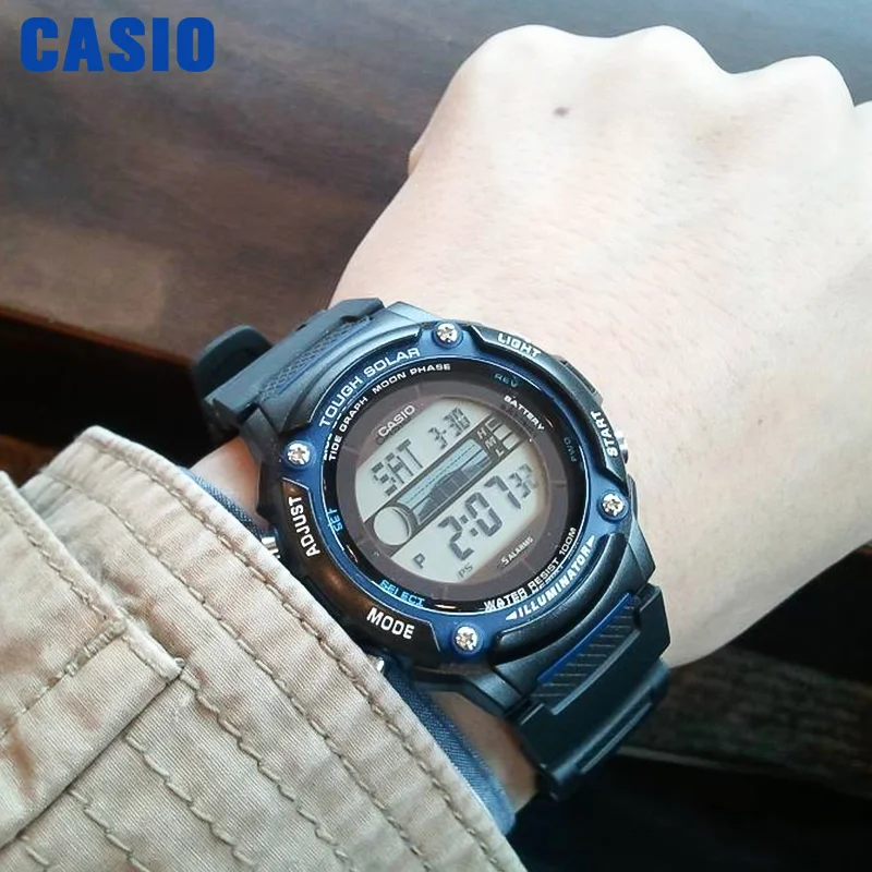 

Casio watch g shock Moon Data and Tide Graph Display luxury LED digital Quartz Sport Solar Power men watch W-S210H-1A