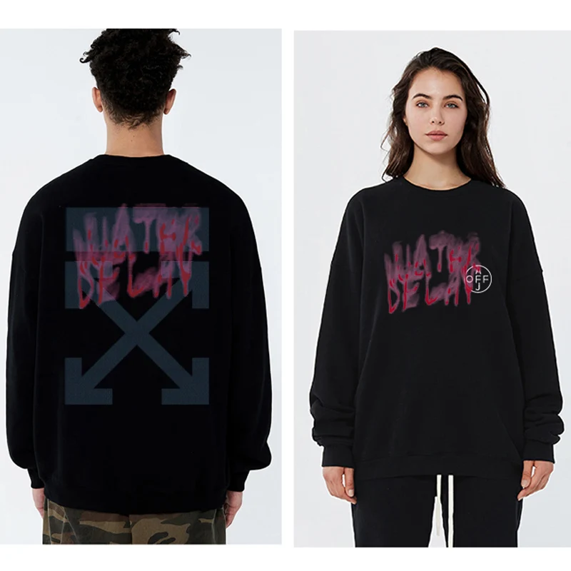 

Осенне-зимние новые толстовки с капюшоном IКOff WhiteС, мужские толстые однотонные джоггеры из ткани 360g, текстурные пуловеры