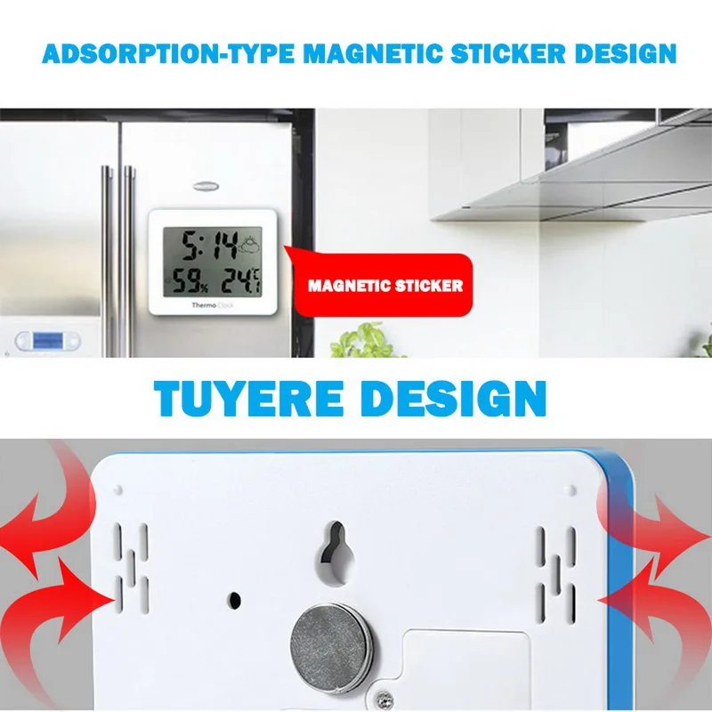 

Alarm Clock LCD Temperature And Humidity Sensor Indoor Hygrometer Thermometer With LCD Display Support