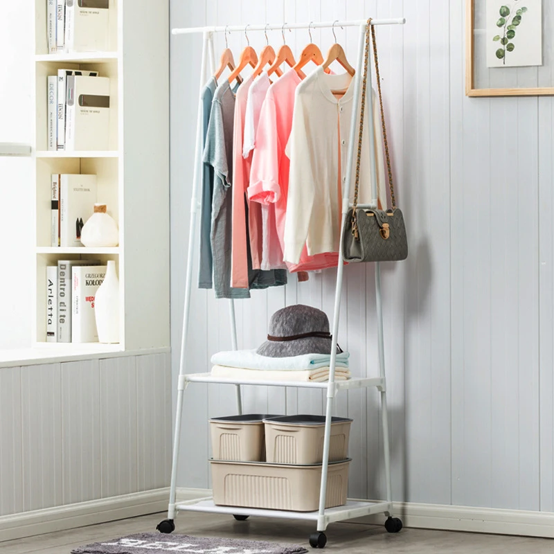 Multi-function Triangle Coat Rack Removable Bedroom Hanging Clothes With Wheels Floor Standing Hanger |