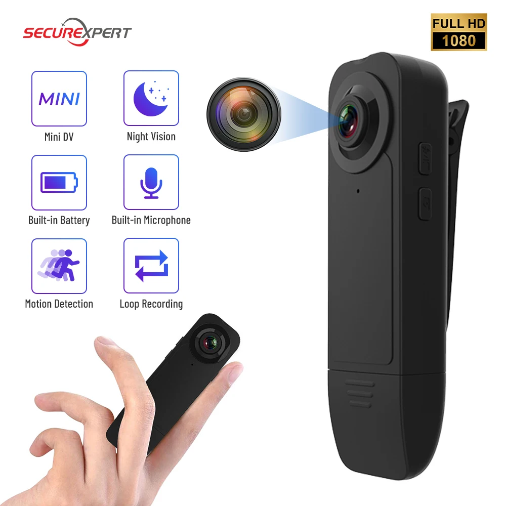 

HD 1080P Min Camera Video Recorder with Night Vision Motion Detection Small Security Camera for Home Outside Camcorder
