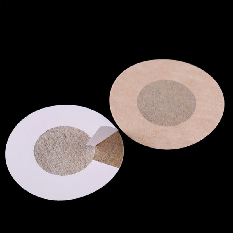 fabric round 2 шт./1 пара, силиконовые накладки на соски, накладки на бюстгальтер, клей для кожи, многоразовые невидимые накладки на грудь, вечерние наклейки - Цвет: fabric round