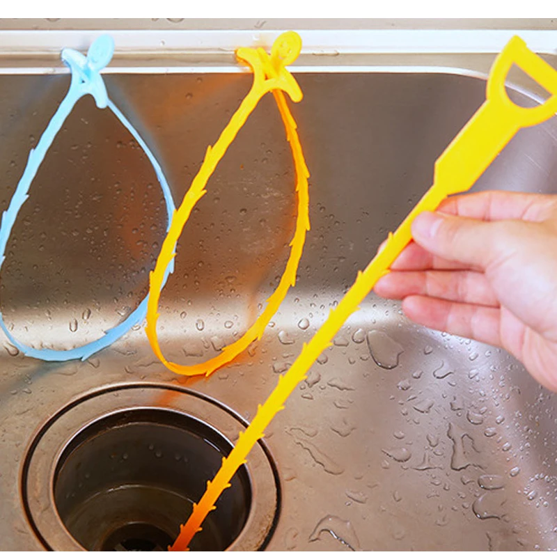 

3PC Sink Pipe Drain Cleaner Pipeline Hair Cleaning Kitchen Bathroom Removal Shower Toilet Sewer Clog Plastic Hook Dredging Tools
