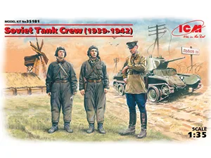 Сборная модель Советский танковый  экипаж (1939-1942) 3 figures  1 officer, 2 tankmen, масштаб 1:35