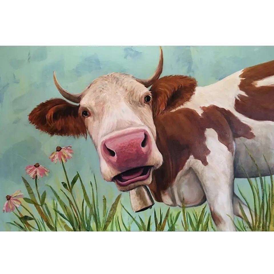 

5D Сделай Сам Алмазная картина Алмазная вышивка Корова Крупный рогатый скот Стразы Бриллиантовая мозаичная фигурка животного полная вышивк...