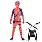 костюм железного человека безумный азарт косплей хэллоуин одежда косплей костюм новогодние костюмы дети Комбинезон для косплея супергероя Дэдпула для детей на Хэллоуинмечрюкзак, реквизит оружия