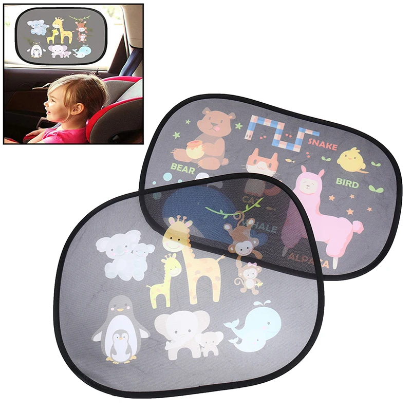 

2Pcs Car Sun Shade Zoo Animal Window Shade Creative Design Car Window Shade for Rear and Side Window Car Heat Shield Protect