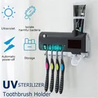 2021 UV светильник Зубная щётка стерилизатор держатель пунша блокируют бактериальный электрическая зубная щетка с антибактериальным покрытием коробка Автоматический Дозатор зубной пасты