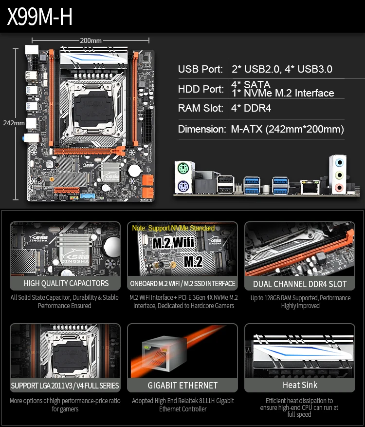 Jingsha X99MH M-ATX Motherboard Set With E5 2650L V3 And 2*8GB DDR4 2133MHZ ECC REG RAM | Компьютеры и офис