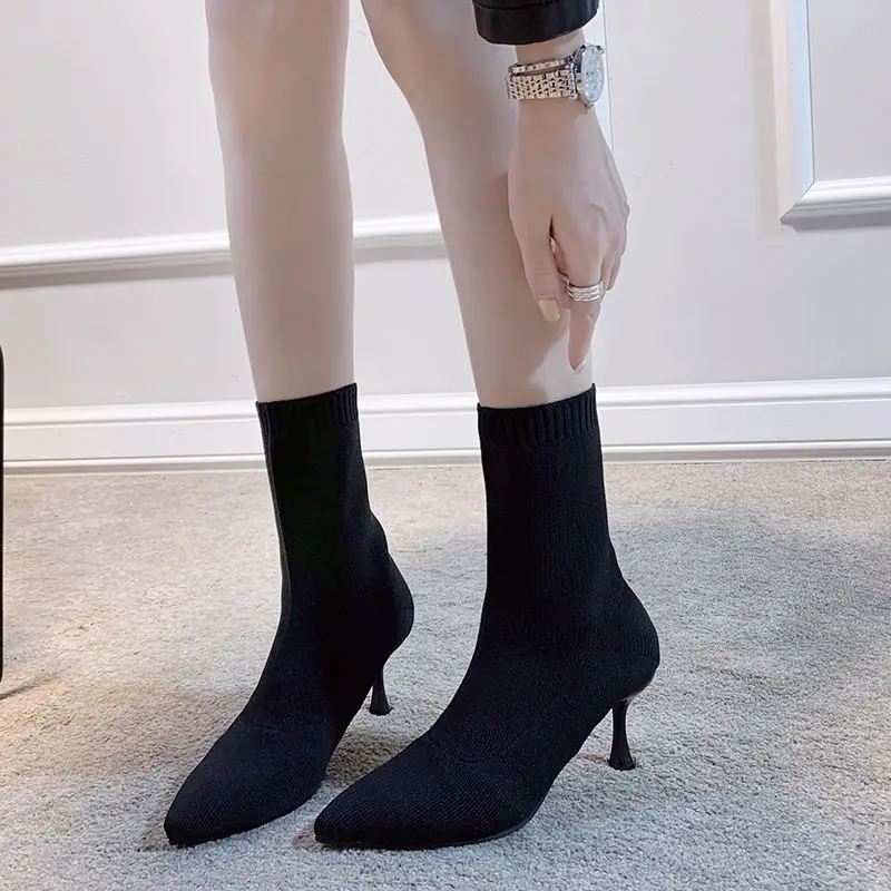 Новинка 2022 осенне-зимняя женская обувь на высоком каблуке остроносые туфли