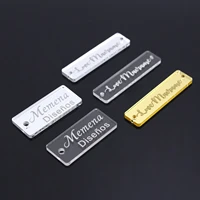100x personalized rectangular labels clothing shoes hat labels custom acrylic mirror clothing logo boutique box tag decora