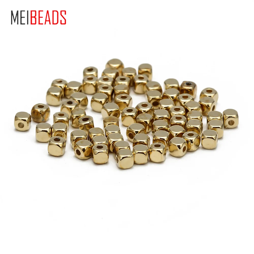 Meibeads 200 шт./лот CCB золотистые/Серебристые пластиковые квадратные разделители