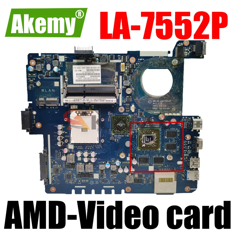

Akemy LA-7552P Laptop motherboard for ASUS K53TA K53TK K53T original mainboard AMD-Video card
