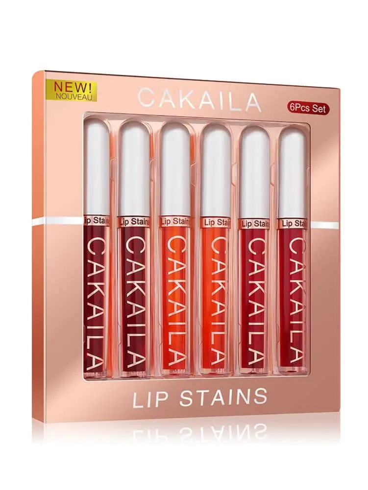 

New 6pcs/set Sexy Liquid Lipstick Waterproof Long Lasting Lipgloss Women Fashion Lip Glosses Makeup With Case