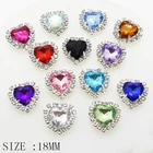 10 шт.партия, 18 мм серебряные металлические сердечки