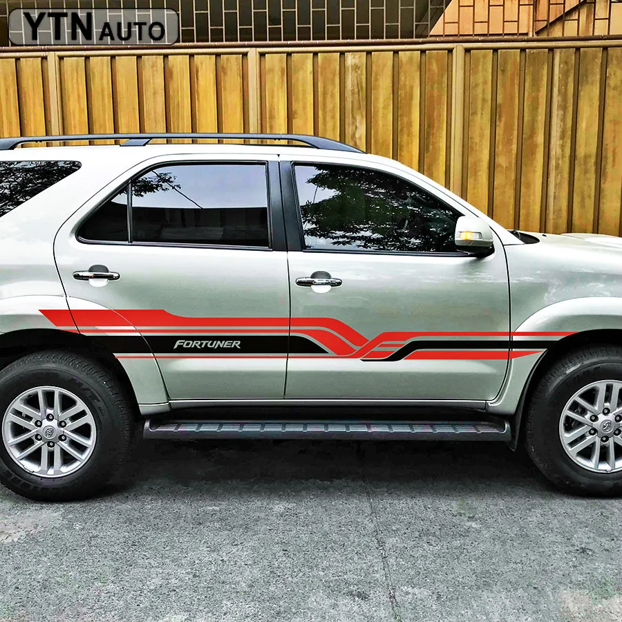 Автомобильные наклейки 2 шт. Стильные в полоску для боковой двери графические