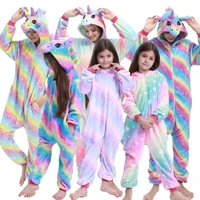 women sleepwear set unicorn totoro panda onesies unisex winter bear onesies kids nightwear anime costumes adults flannel pajamas