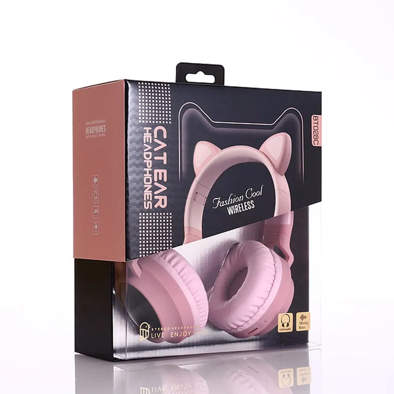 

Cross-border Hot Style Private Mode Web Celebrity Luminous Headset Cat Ears Game Wireless Bluetooth Headset BT-028C Generation