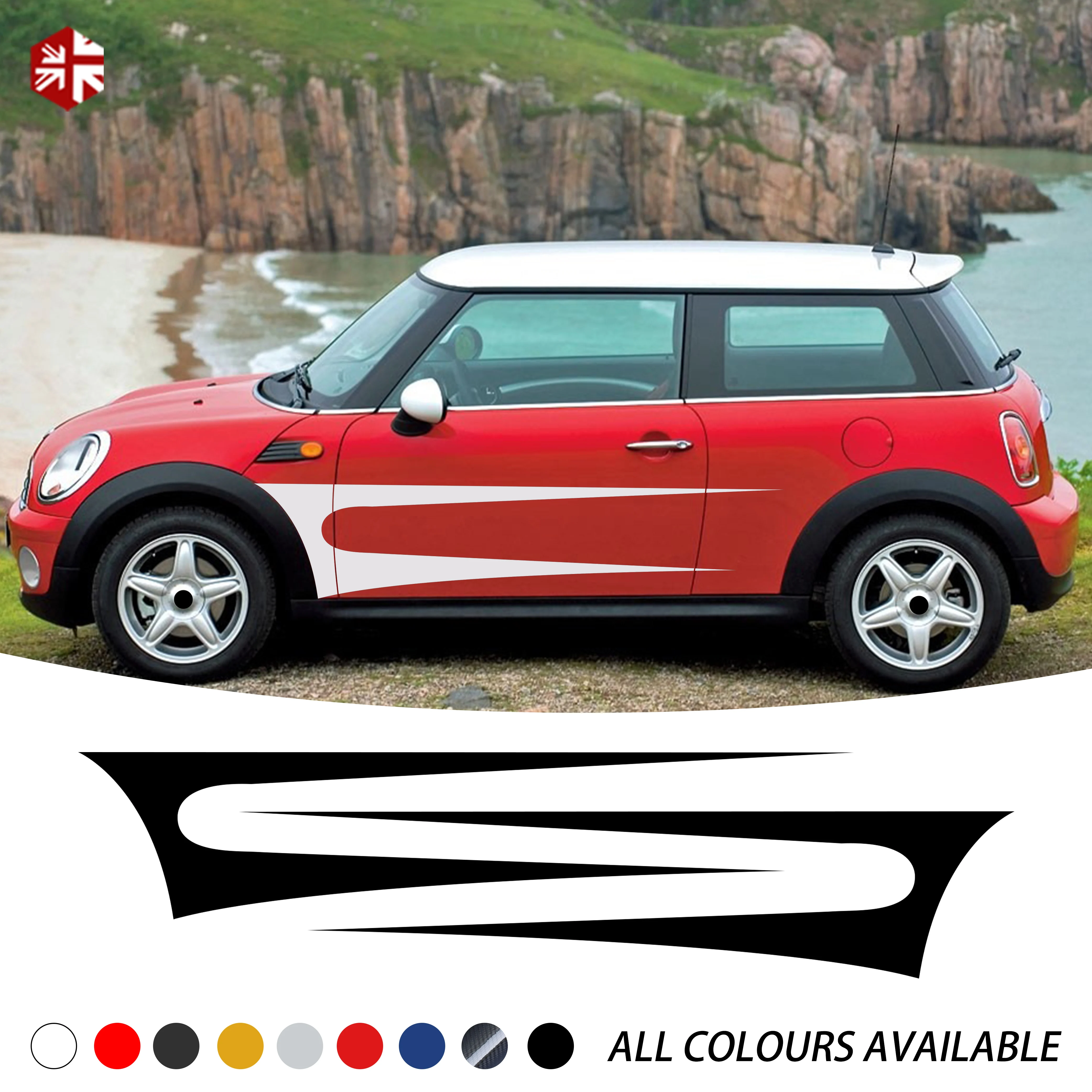 

2 шт., наклейки на боковые и двери автомобиля, для MINI Cooper S R56 2006-2013