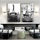 новый год 2022 декор дома Винтажные плакаты в стиле ретро, черные, белые фото, винтажные уличные картины на холсте, ретро-искусство, картины с изображением машины Vogue Girl, домашний декор