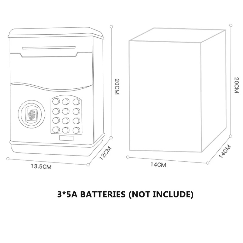 

Kids Toys Mini ATM Bank Digital Cash Coin Storage Save Money Box Machine Money Saving Piggy Bank Automatic Fingerprint Open Toy