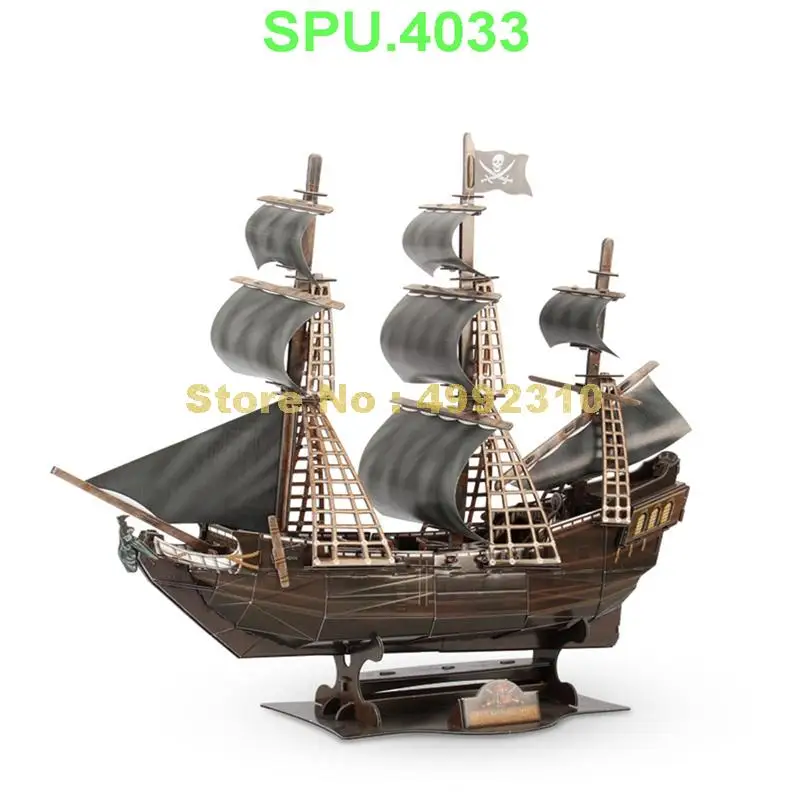 155 шт. корабль мести королевы Анны 3d бумажная игрушка пазл из модала|Пазлы| |