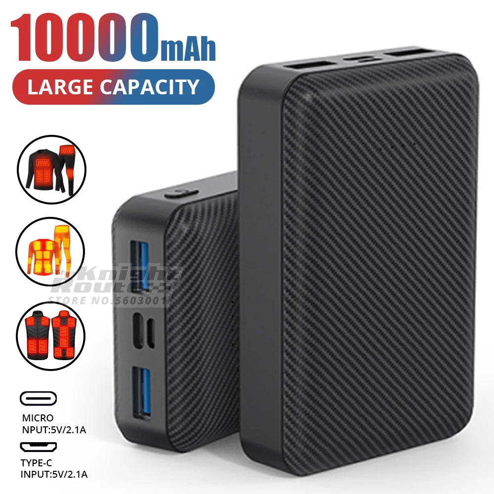

Power Bank 10000mAh Portable Charging Powerbank Mobile Phone External Battery 2.1A Fast Charging Warm Palace Belt Heating