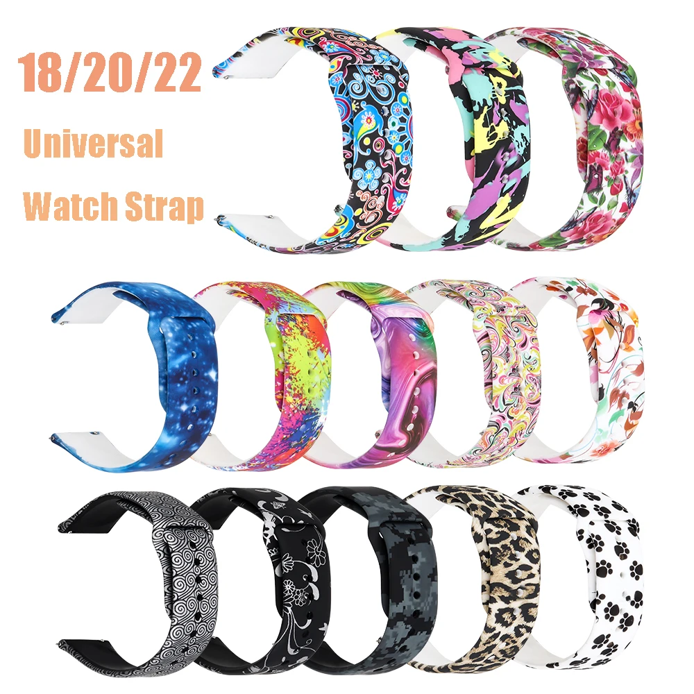 

20 22mm Band for Samsung Galaxy Watch 46mm Silicone Sports Strap for Garmin Vivoactive 3 Correa Wristband for Xiaomi Watch 18mm