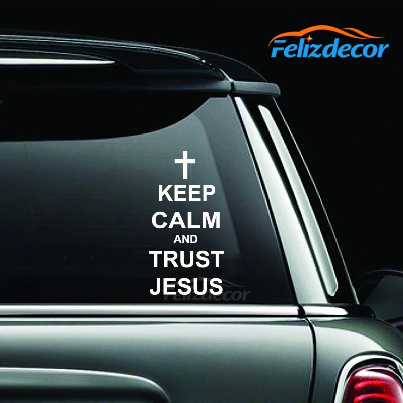 Fusion Keep Calm And Trust наклейка на автомобиль с Иисусом крест христианство виниловая