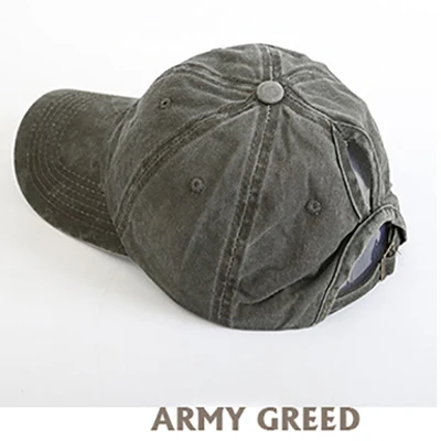 Army Green Ponytail Повседневная мужская хлопковая однотонная бейсболка Vantage, Женская бейсбольная кепка для девушек, регулируемая бейсболка, кепка s Bone, шапки для пап, WH004 - Цвет: Army Green Ponytail