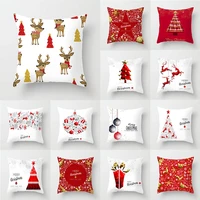 red white geometric throw pillows covers decorative christmas pillowslip 4545cm square xmas printed home supplies cushion cover