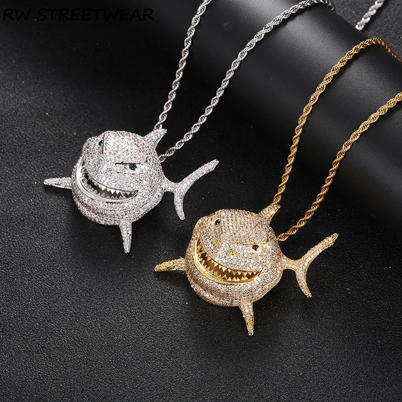 6IX9INE цепочка ожерелье губа Акула золото серебро ювелирные изделия подарок