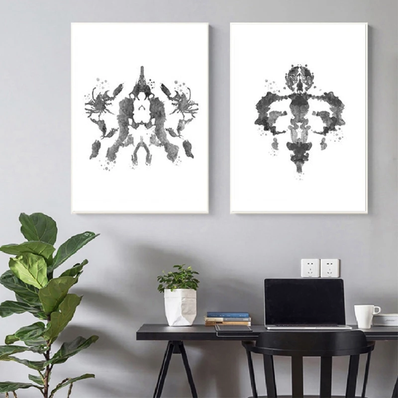 Настенная картина Rorschach Test акварелью на холсте подарок психолога постеры и