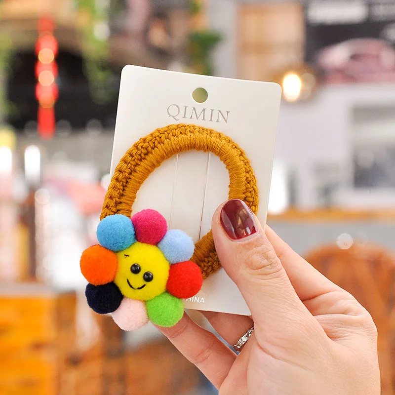 Резинка для волос женская трикотажная с подсолнухами |