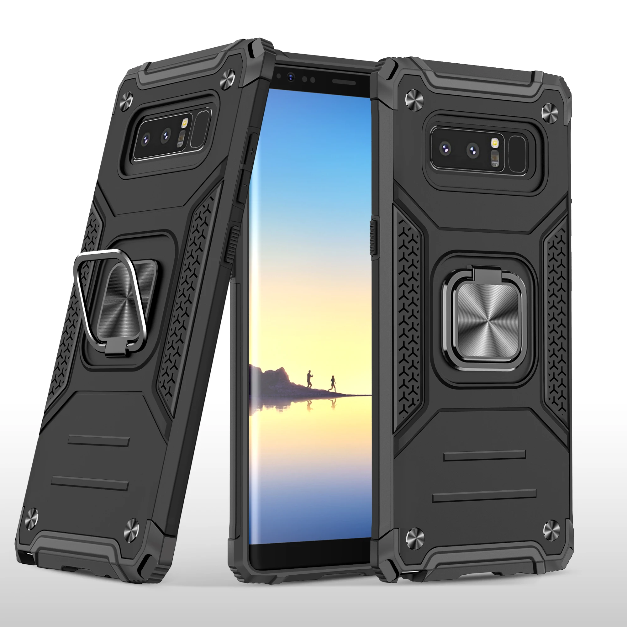 

Luxury Shockproof Armor Phone Case For Samsung Galaxy Note 8 Magnetic Ring Bracket Back Cover For Samsung Note8 Case