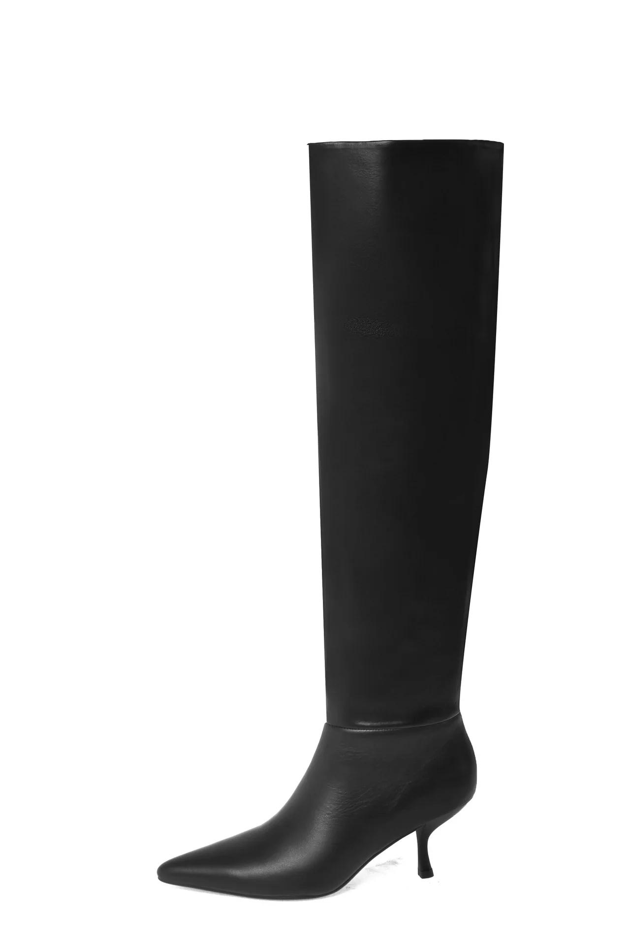 

autumn 2020 top leather pigskin high same knee high boots heel boots
